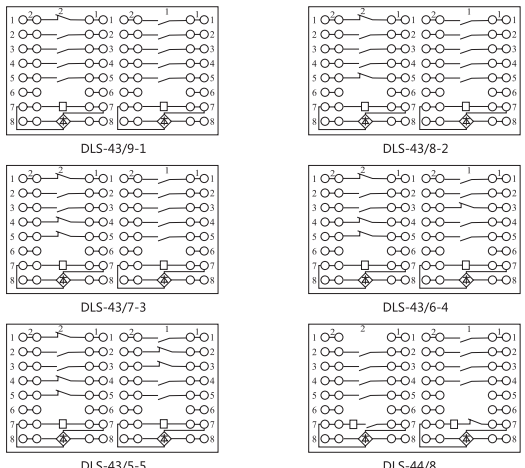 DLS-44/7-1雙位置繼電器內(nèi)部連接線圖片2 DLS-44/7-1雙位置繼電器內(nèi)部連接線圖片2