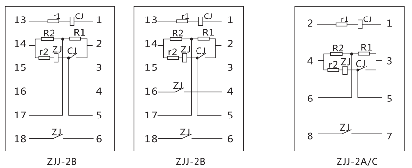 ZJJ-2C內部接線及外引接線圖 ZJJ-2C內部接線及外引接線圖