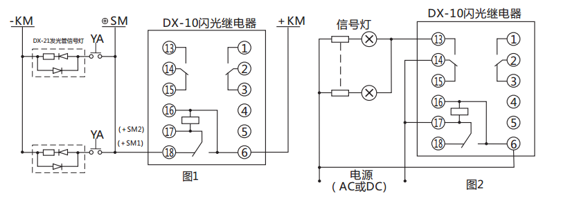 DX-10C閃光繼電器接線使用說(shuō)明圖 DX-10C閃光繼電器接線使用說(shuō)明圖