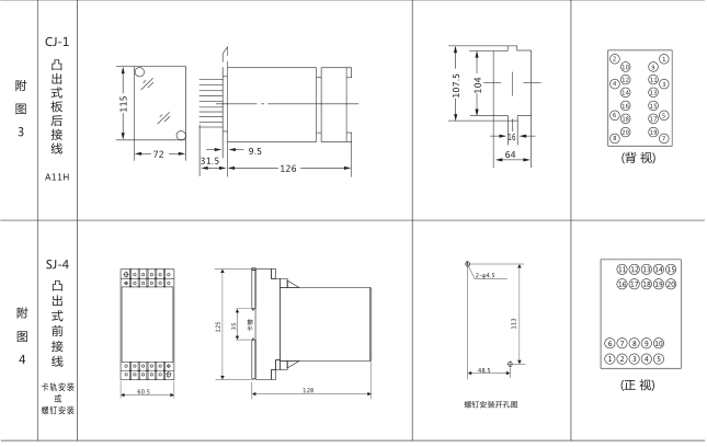 SJ-11A/21集成電路時間繼電器外形尺寸及開孔尺寸圖片三 SJ-11A/21集成電路時間繼電器外形尺寸及開孔尺寸圖片三
