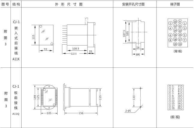 HJS(ZSJ)-30直流斷電延時繼電器外形及開孔尺寸圖片三 HJS(ZSJ)-30直流斷電延時繼電器外形及開孔尺寸圖片三