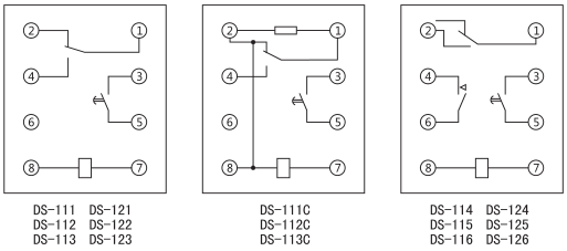 DS-112時間繼電器內部接線及外引接線圖(背視圖)圖片 DS-112時間繼電器內部接線及外引接線圖(背視圖)圖片