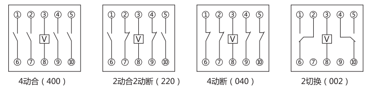 DZ-51中間繼電器內(nèi)部接線圖及外引接線圖 DZ-51中間繼電器內(nèi)部接線圖及外引接線圖